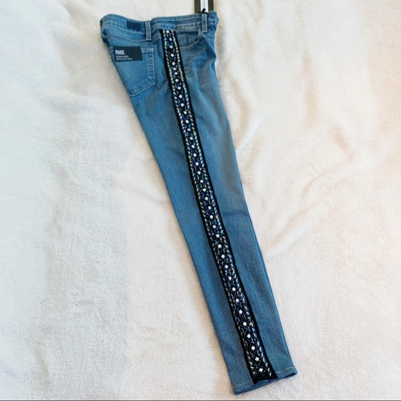NWT Paige Verdugo Ankle Skinny Jean Beaded Sides - Picture 2 of 14